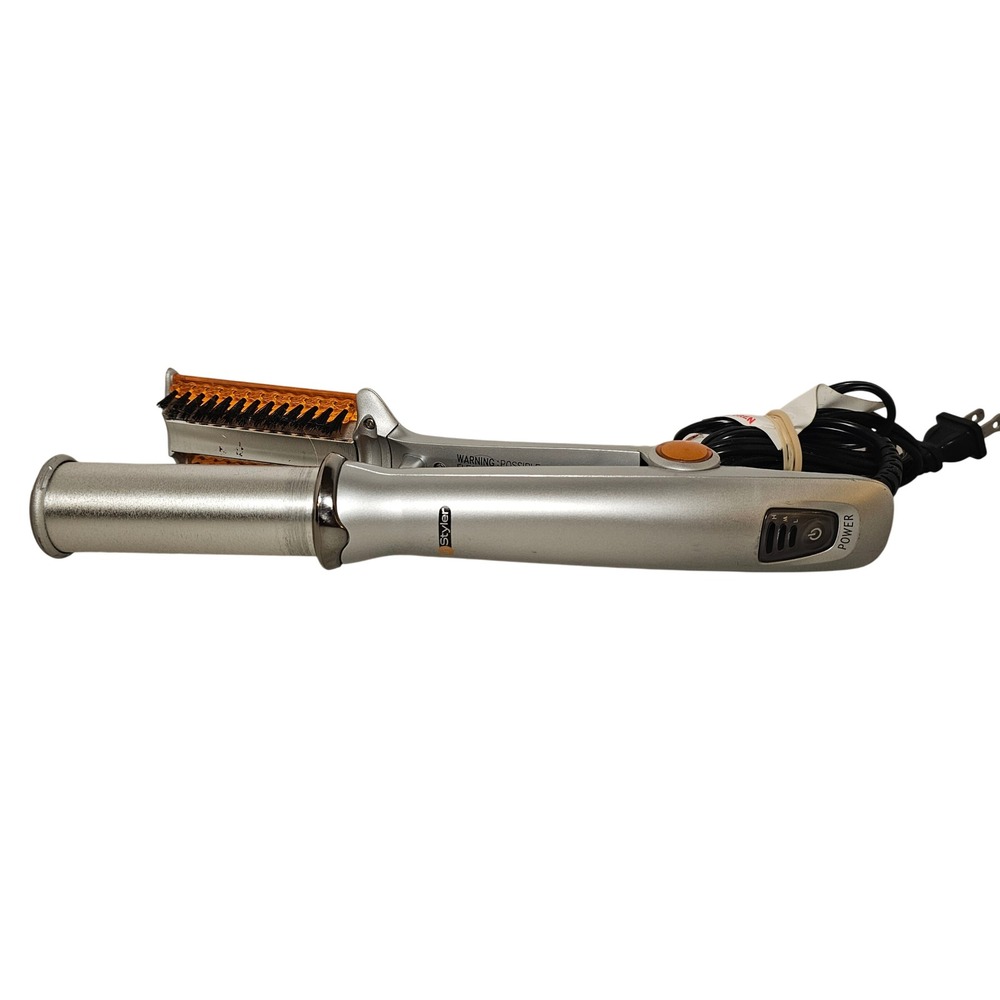 InStyler IS1001 Rotating Hair Iron Silver 1.25 Inch 3-in-1 Styler Straightener